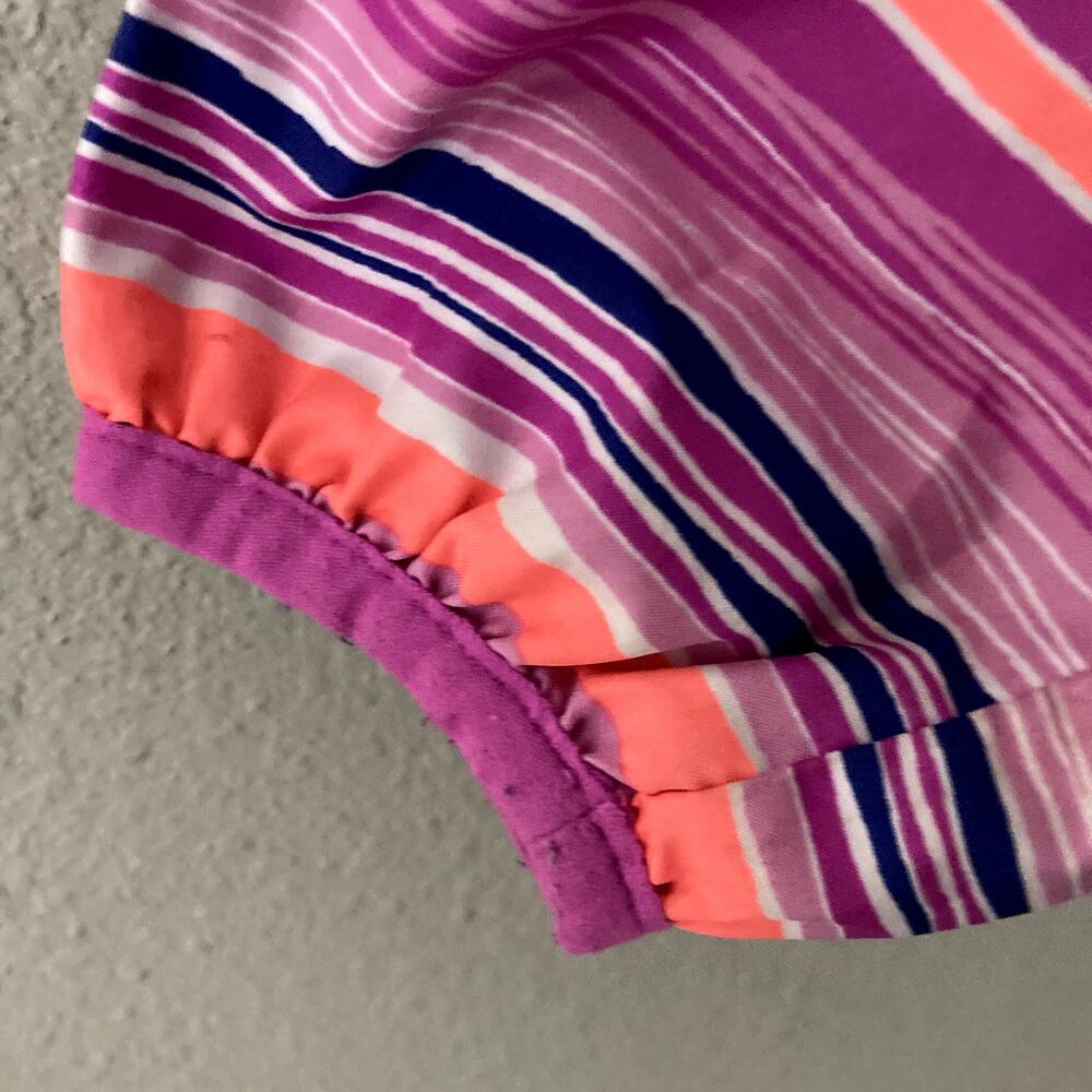 Columbia Pixel Grabber Lightweight Jacket Hood Stripes Pink Orange Blue M 10/12 - Picture 5 of 9